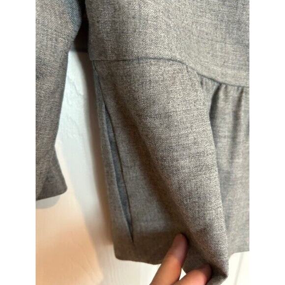 J. CREW FACTORY Grey Gray Business Casual Coquette Jacket Peplum Blazer Size 8 - Picture 11 of 13